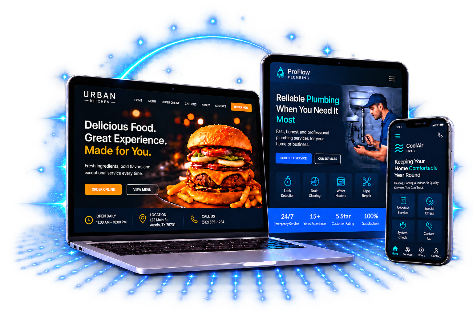 Examples of websites and mobile apps created by Eagle Vision Digital