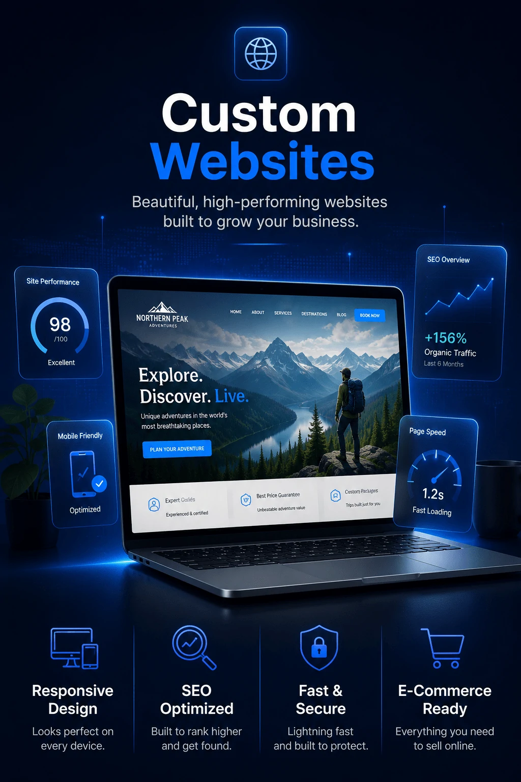 Custom website design and development